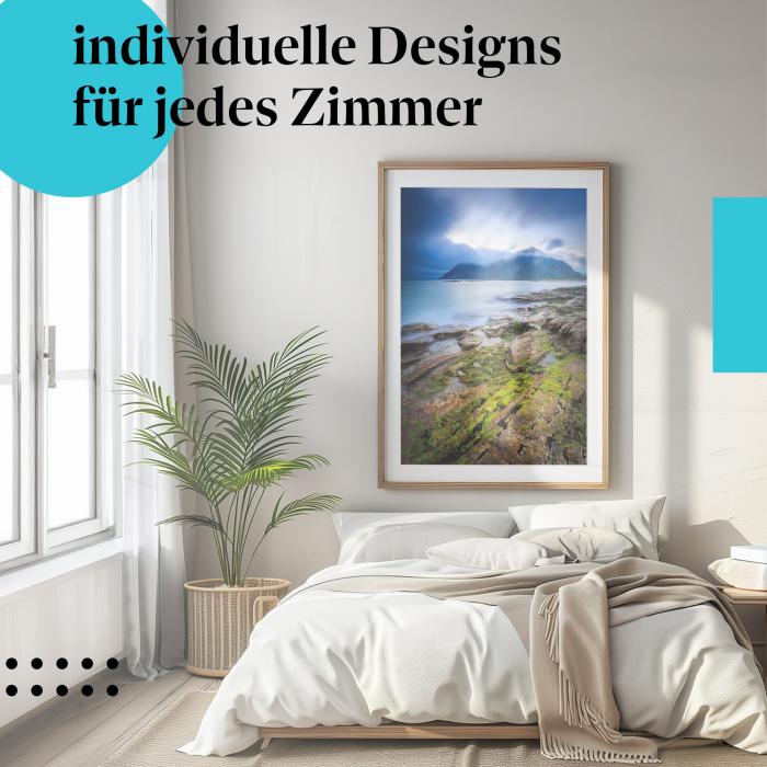 Schlafzimmer Deko: Norwegen-Flair mit "Lofoten Fjord" Poster